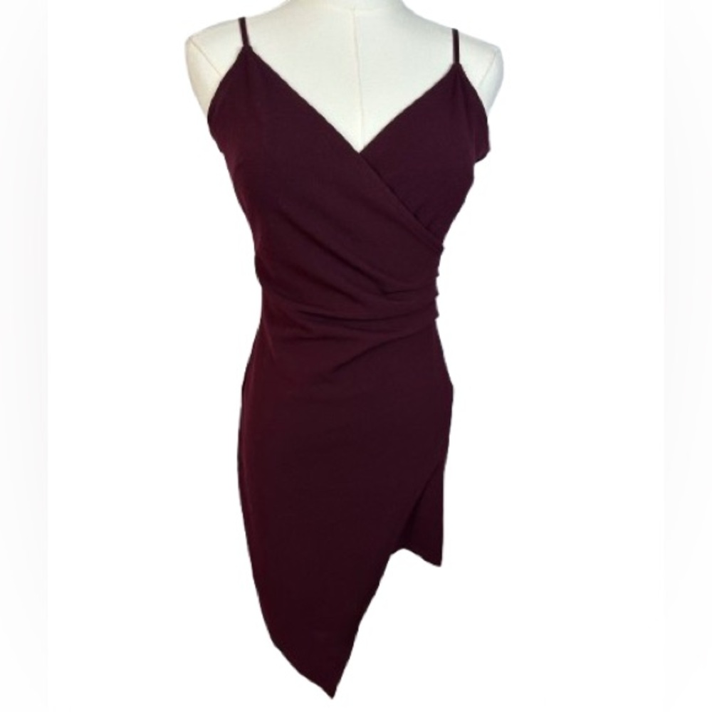 Emerald Sundae Deep Burgundy Asymmetrical Dress Size S